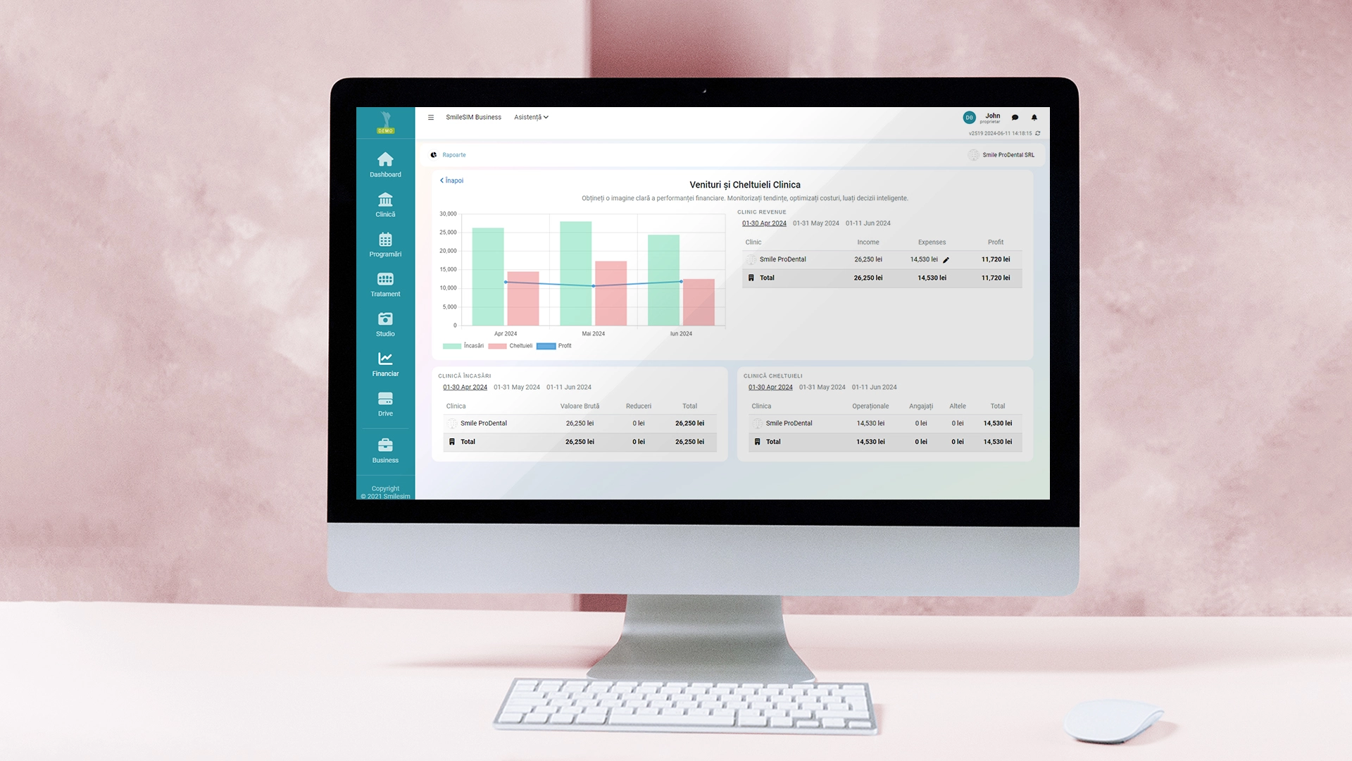 Previzualizarea caracteristiciilor aplicației software al modulului Financiar